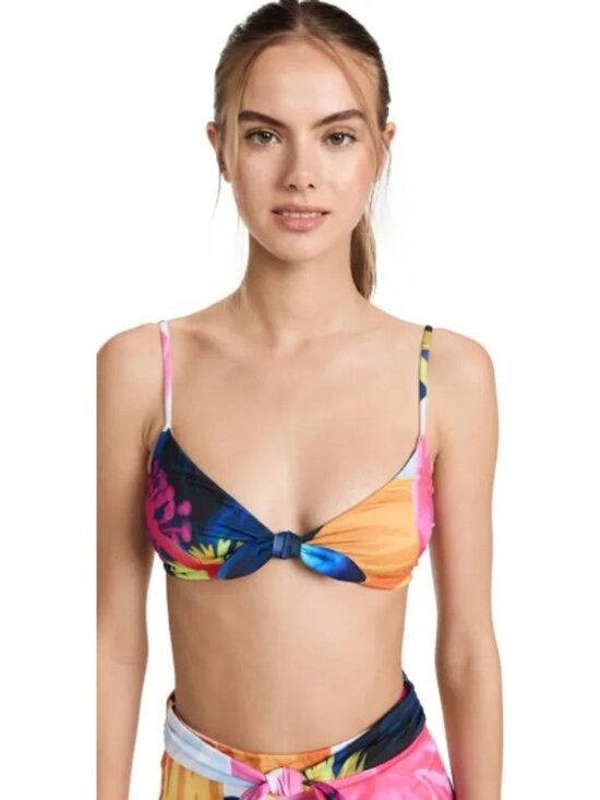 Mara Hoffman Other - NWT Mara Hoffman Carla Bikini Top White Multi XL Recycled Eco Fabric Adjustable